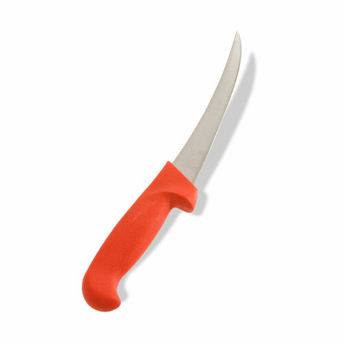 Product image #1 for Crestware 6-Inch Curved Semi-Flexible Boning Knife with Red Handle
