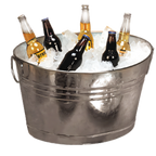Thumbnail image #1 for American Metalcraft GPTUB20 Oval Galvanized Tin Cooling Tub, 25 Qt., with Side Handles Case of 6