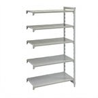 Thumbnail image #2 for Cambro Camshelving® Premium CPA183684S5PKG Solid 5-Tier Add-On Polymer Shelving Unit, 18 x 36 x 84 in., 2,000-lb. Capacity