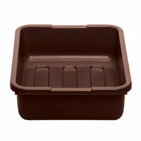 Cambro Cambox 15-1/4 x 20-1/4 x 4-15/16 Inch Dark Brown Hi-Gloss Plastic Bus Box with Handle