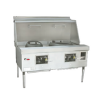 Thumbnail image #1 for Town Equipment York Y-2-STD Two-Chamber Gas Wok Range with Water-Cooled Top and Chinese Swing Faucets