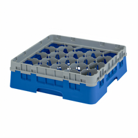 Cambro Camrack Full-Size 20-Compartment Glass Rack with Soft Gray Extender