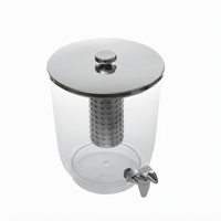 American Metalcraft 12 Qt Tritan Single Juice Dispenser Body with Stainless Steel Faucet, Cover, Ice Tube and Inset