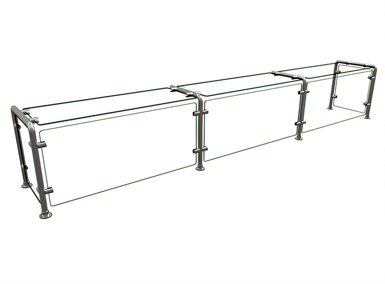 Product image #1 for Hatco Flav-R-Shield™ EP12 Single-Sided Full-Service Pass-Over Food Shield, 3-Bay, 96 Inch