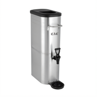 CAC China BVDS-IT3 3-Gallon Slim Iced Tea Dispenser with 304 Stainless Steel Body