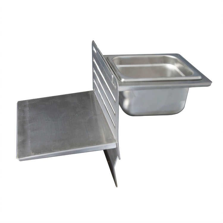 Product image #1 for BK Resources GrillCook Pro Universal Stainless Steel Upright Prep Shelf Stand with 12-Inch Shelf and 1/6 Pan Holder