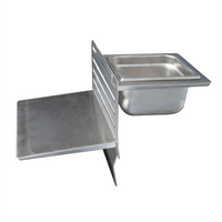 BK Resources GrillCook Pro Universal Stainless Steel Upright Prep Shelf Stand with 12-Inch Shelf and 1/6 Pan Holder