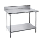 Thumbnail image #1 for Advance Tabco KLG-240 30 x 24 Inch 14-Gauge 304 Stainless Steel Work Table with 5-Inch Backsplash and Adjustable Galvanized Undershelf