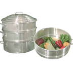 Thumbnail image #1 for Town Equipment 34620 Steam Water Pan, Chinese Steamer, 20 in Diameter, Aluminum, 6.25 in H
