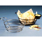 Thumbnail image #1 for American Metalcraft BSKB80 8-Inch Round Black Wire Serving Basket with Built-In Ramekin Holders Case of 24