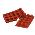 Thumbnail image #1 for Louis Tellier US Silikomart SF059 15-Cavity Red Silicone Bordelais Baking Mold, 7 x 11-3/4 Inches