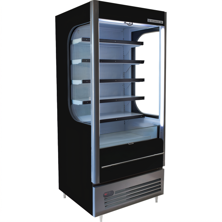 Product image #1 for Beverage-Air Vuemax VMHC-12-1-B Vertical Black Open-Air Merchandiser Refrigerator, 35-1/4-Inch Wide, 5 Shelves