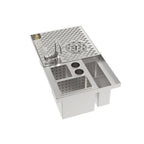 Thumbnail image #1 for Krowne MoveWell MW-TC12 Stainless Steel Bar Tool Caddy Modular Insert, 12 W x 21 D x 6 H Inches, with 10-Inch Water Line
