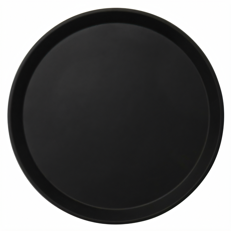 Product image #1 for Cambro Camtread 9-Inch Round Non-Skid Fiberglass Serving Tray, Black Satin