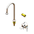 Thumbnail image #1 for Floor-Mounted Single Pedal Valve with 6-Inch Rigid Gooseneck and Rose Spray