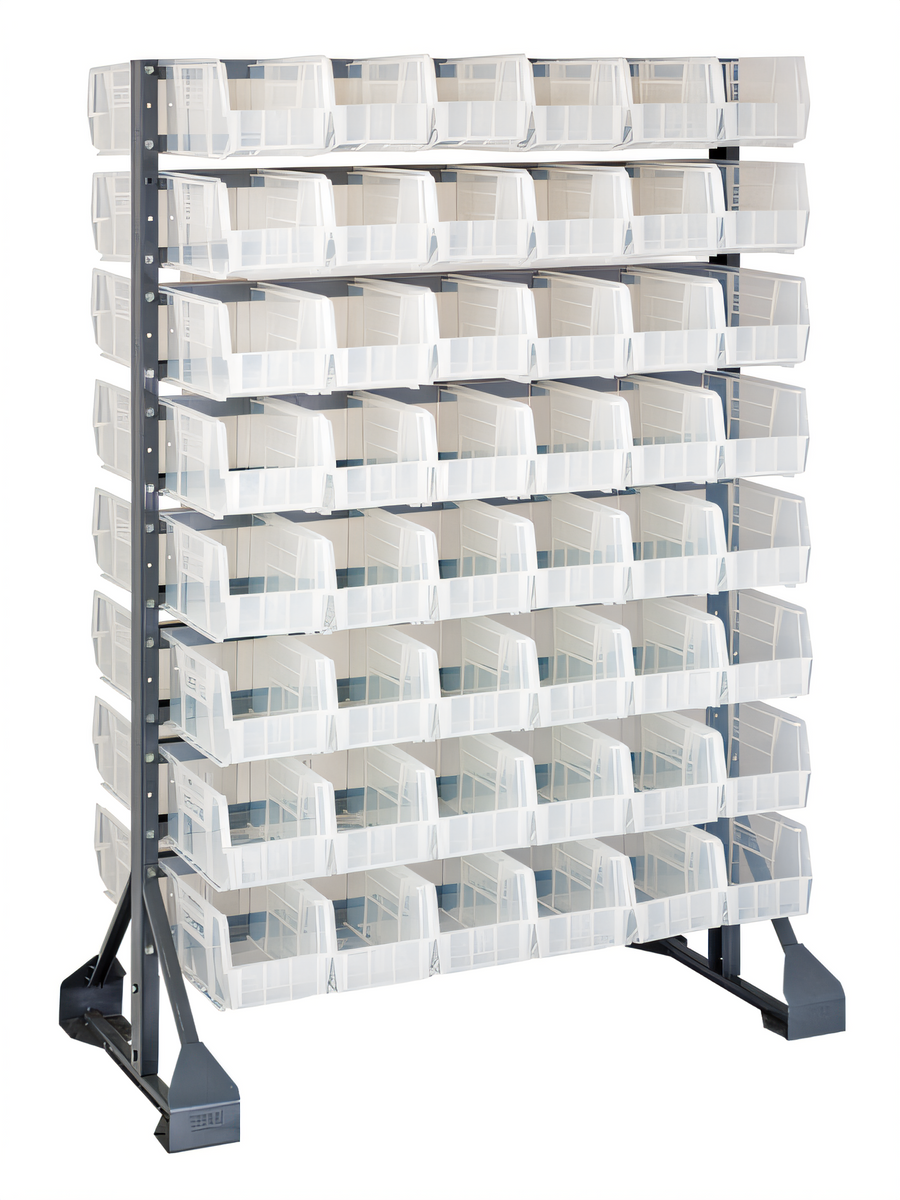 Product image #1 for Quantum Double-Sided Rail Rack with 16 Rails and 96 Clear Bins