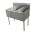 Thumbnail image #1 for Advance Tabco 2-Compartment Square Corner Scullery Sink, 48-Inch, 16-Gauge 430 Stainless Steel, Galvanized Legs