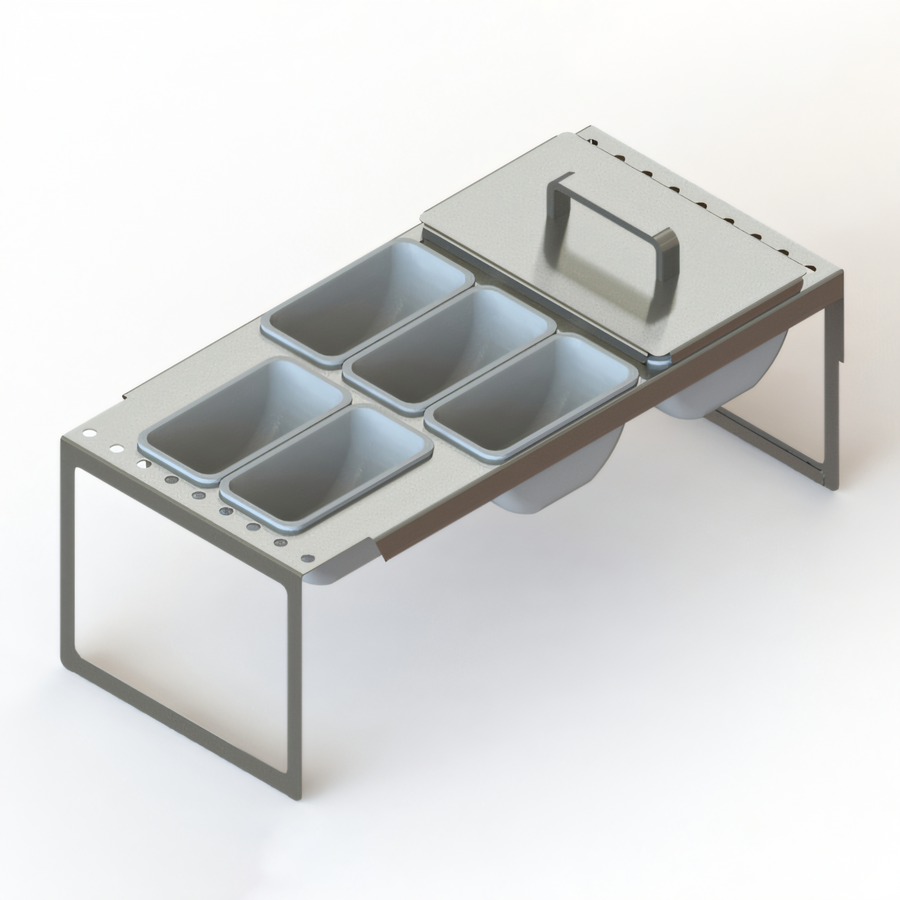 Product image #1 for Glastender Full Condiment Drawer Insert for 12-Inch Door Opening, Bar-Profile Cooler, 6 Cups