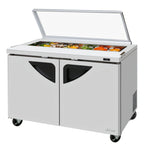 Thumbnail image #1 for Turbo Air Super Deluxe TST-48SD-N-GL Two-Section Sandwich/Salad Prep Table, Glass Lid, 12-Pan, 48-1/4 Inch
