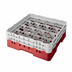 Thumbnail image #2 for Cambro Camrack® Full Size 16-Compartment Glass Rack with 2 Soft Gray Extenders, Red