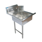 Thumbnail image #1 for BK Resources BKSDT-26-L-SS 26-Inch Left-to-Right Soiled Dish Table, 18-Gauge Stainless Steel, 20 x 20 x 8-Inch Sink, 10-Inch Backsplash