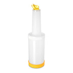 Thumbnail image #1 for CFS Brands Store 'N Pour PS601N04 32 oz Yellow Break-Resistant Pour Bottle with Spout and Cap Case of 12