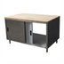 Thumbnail image #1 for BK Resources Dual Access Chef Table with Hard Maple Top and Stainless Steel Cabinet Base, 48 x 36 Inches