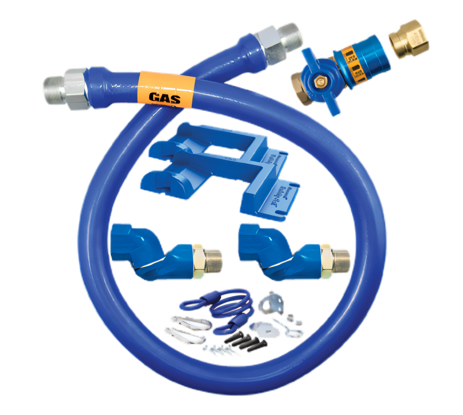 Product image #1 for Dormont Blue Hose 3/4 Inch I.D. 60 Inch Moveable Gas Connector Deluxe Kit with Safety Quik and Double Swivel MAX