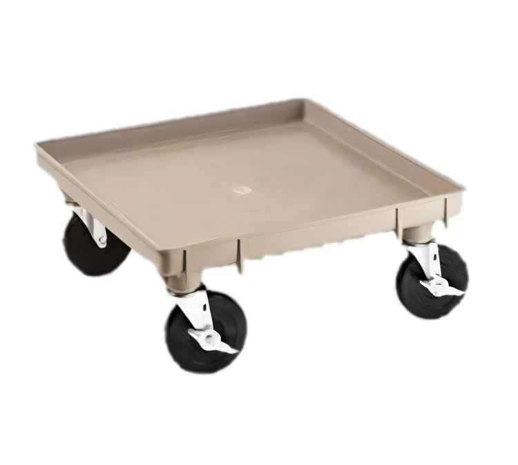 Product image #1 for Rack-Master Single-Stack Platform Dish & Glass Rack Dolly Base with 2 Locking Casters, 21 x 21 Inches, Beige