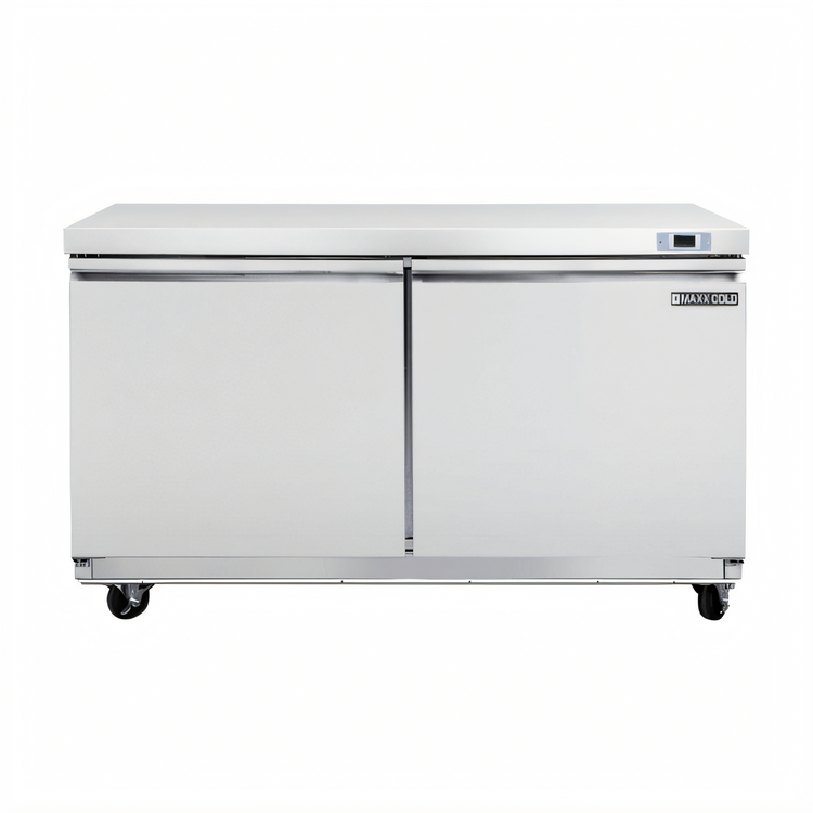 Product image #1 for Maxx Cold Select Series Two-Section Undercounter Freezer, 61-Inch, 14.1 Cu. Ft., Rear-Mounted Self-Contained Refrigeration