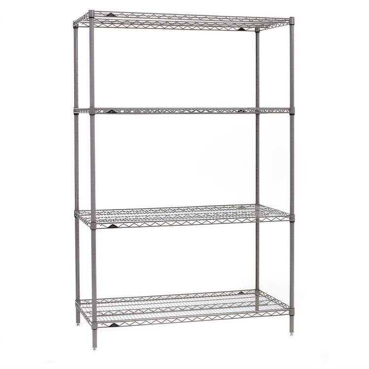 Product image #1 for Metro Super Erecta Stationary Starter Wire Shelving Unit, 36W x 18D x 74H, 4 Shelves, Metroseal Gray Epoxy-Coated