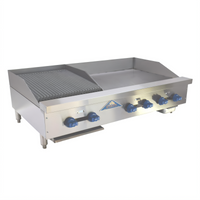 Comstock-Castle Countertop Gas Char-Broiler/Griddle Combination with 30 x 24 Inch Griddle Plate, 48 Inch Wide