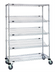 Thumbnail image #1 for Quantum 36 x 24 x 63 Inch Mobile Wire Shelving Cart with 5 Shelves and Chrome Plated Finish