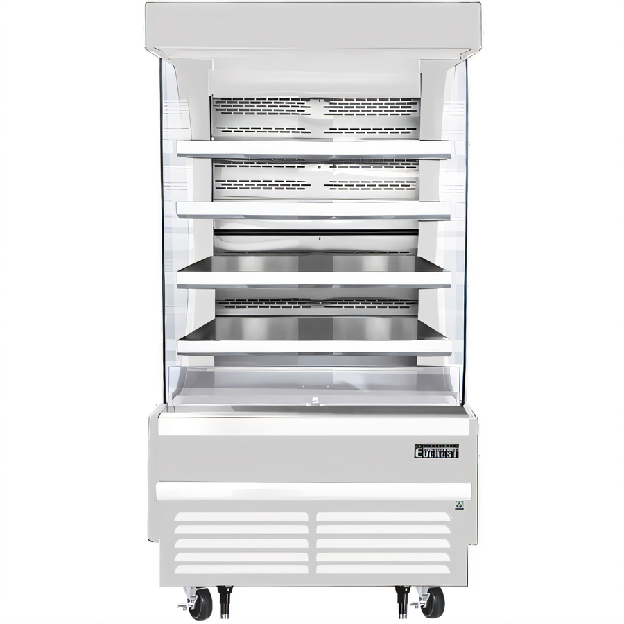 Product image #1 for Everest Refrigeration Vertical Open Display Merchandiser, 37-1/4 Inch Wide, 12.8 Cu. Ft., Self-Contained Bottom-Mount Refrigeration, White