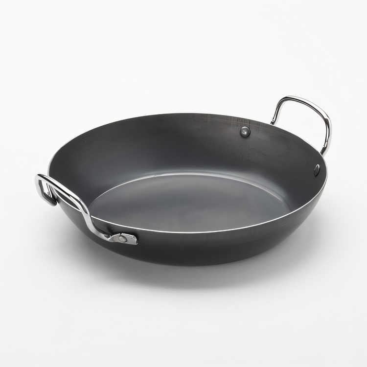 Product image #2 for American Metalcraft BSPP9 Black Steel Induction Ready Paella Pan, 52 oz., 9 1/2-Inch Round