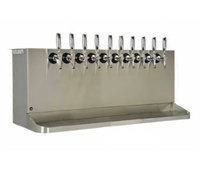 Micro Matic 40-Inch Wide 10-Faucet Underbar Glycol-Cooled Draft Beer Dispenser with Drip Tray