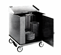Carter-Hoffmann CD260 Unheated Enclosed Rotary Dish Storage Cart, 252 Plate Capacity, 12-Inch Max Plates