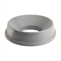 Winco Gray Funnel-Top Trash Can Lid for 22-Gallon Round Trash Can