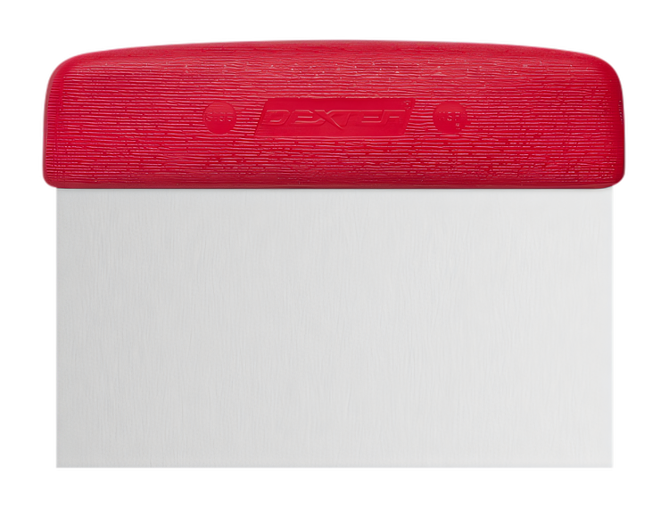 Product image #3 for Sani-Safe 6 x 3 Inch Red Dough Cutter/Scraper with Stainless Steel Blade