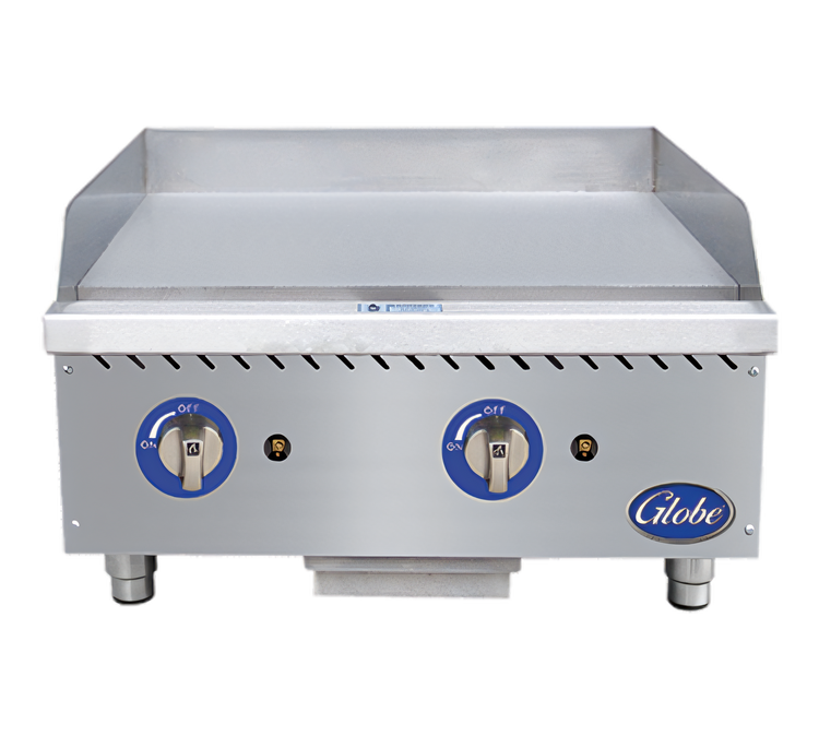 Product image #1 for Globe 24-Inch Countertop Gas Griddle, 60,000 BTU, Natural Gas/LP Convertible