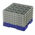 Thumbnail image #2 for Cambro Camrack Full Size 16-Compartment Glass Rack with 6 Soft Gray Extenders, Navy Blue