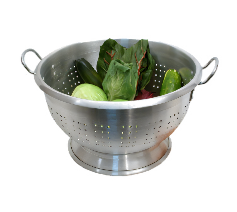 Product image #1 for Town Equipment 24 Quart Heavy Duty Aluminum Colander with Riveted Handles and Footed Base