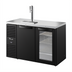 Thumbnail image #1 for 52-Inch Wide Two-Section Refrigerated Draft Bar Cooler with Stainless Steel Countertop, Black Exterior, and 1 Beer Column