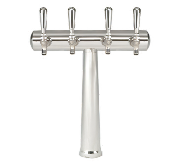 Product image #1 for Havana 1-Column Countertop Glycol-Cooled Draft Beer Tower, 4 Faucets, Chrome Finish