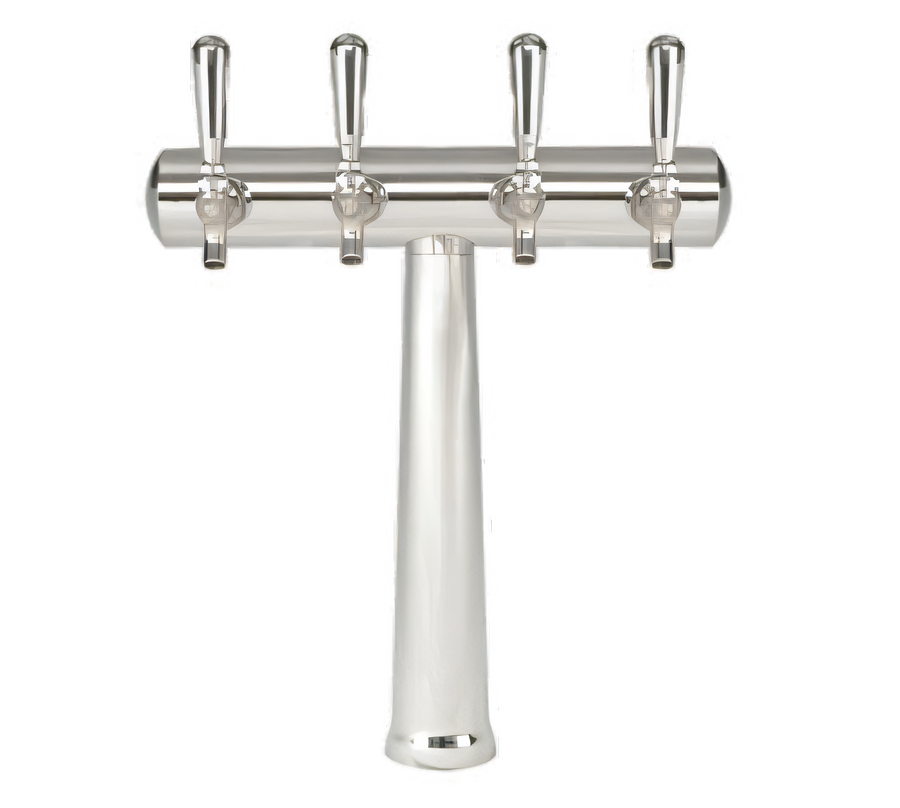 Product image #1 for Havana 1-Column Countertop Glycol-Cooled Draft Beer Tower, 4 Faucets, Chrome Finish