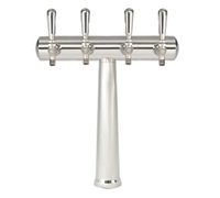 Havana 1-Column Countertop Glycol-Cooled Draft Beer Tower, 4 Faucets, Chrome Finish