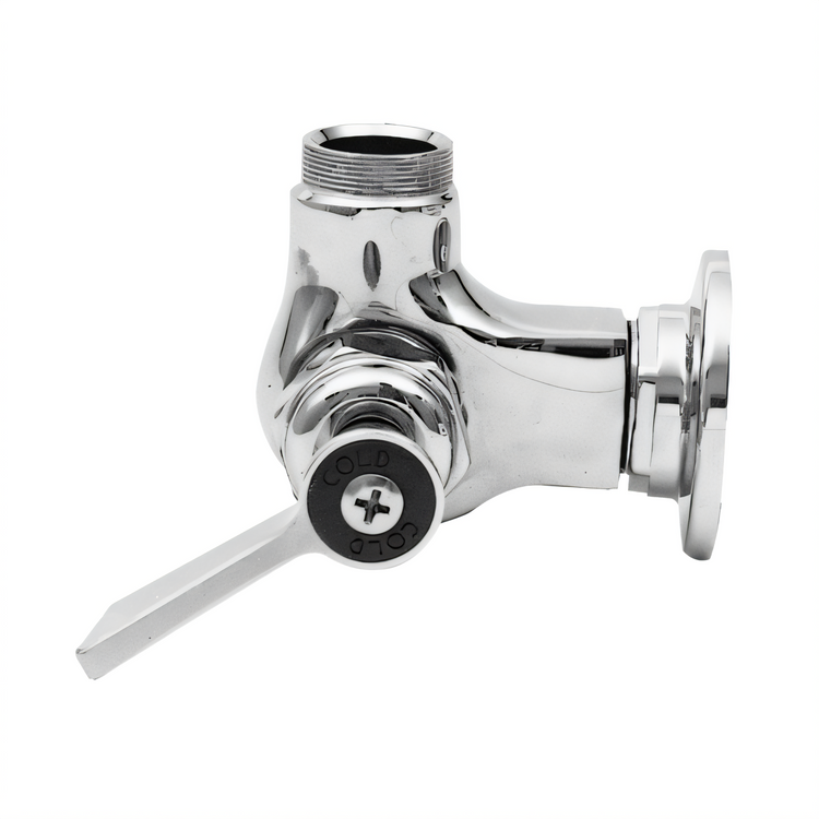 Product image #1 for Fisher Wall-Mount Single-Hole Control Valve with Rigid Outlet and Swivel Stem, Stainless Steel
