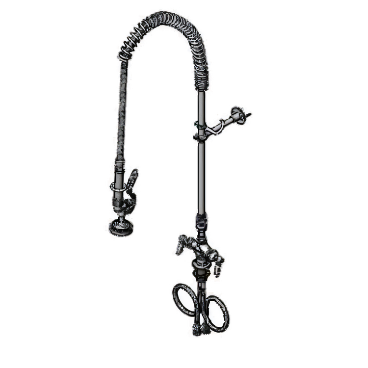Product image #1 for T&S Brass EasyInstall Single-Hole Deck-Mount Pre-Rinse Unit with 20-Inch Riser and 44-Inch Hose