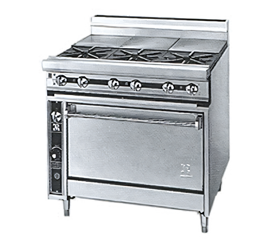 Product image #1 for Titan JTRH-3ST-36 36-Inch Heavy Duty Gas Split Top Range with Standard Oven
