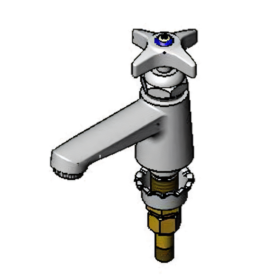 Product image #1 for T&S Brass B-0710-LT-CR Low-Lead Service Sink/Sill Faucet, Single-Hole Deck Mount, 4-Inch Rigid Spout